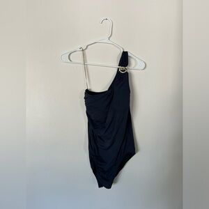Michael Kors One Shoulder Navy Swimsuit